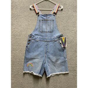 Womens romper small blue RAINBOW Light Wash Denim  NWT